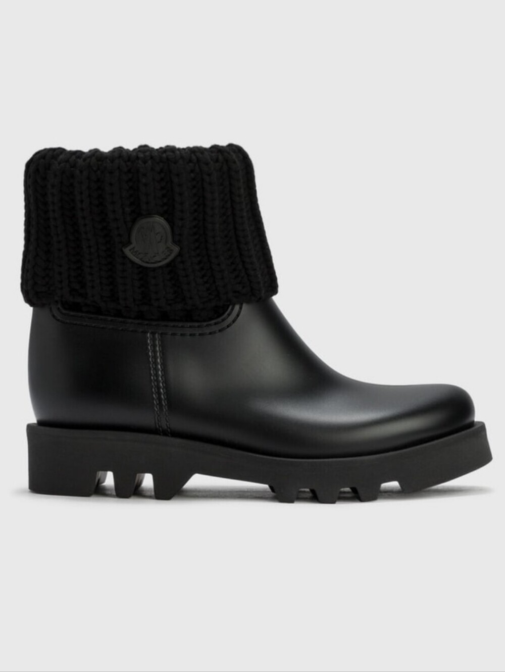 Moncler Ginette Knit Rain Boots Ankle Booties